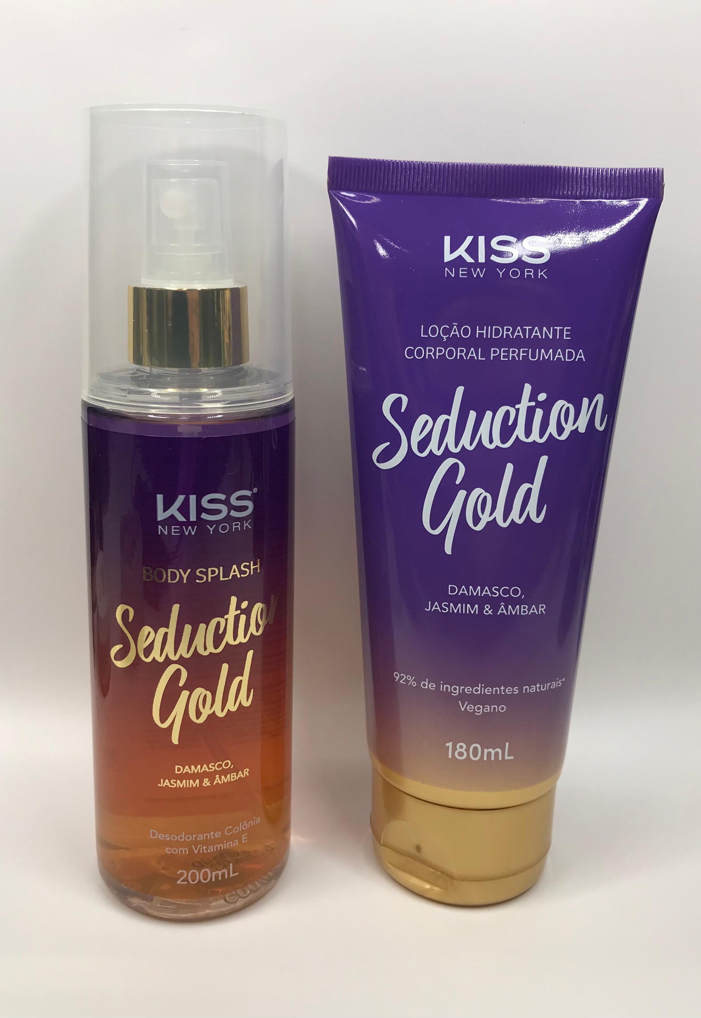 KIT PRESENTEÁVEL BODY SPLASH + LOÇÃO CORPORAL SEDUCTION GOLD