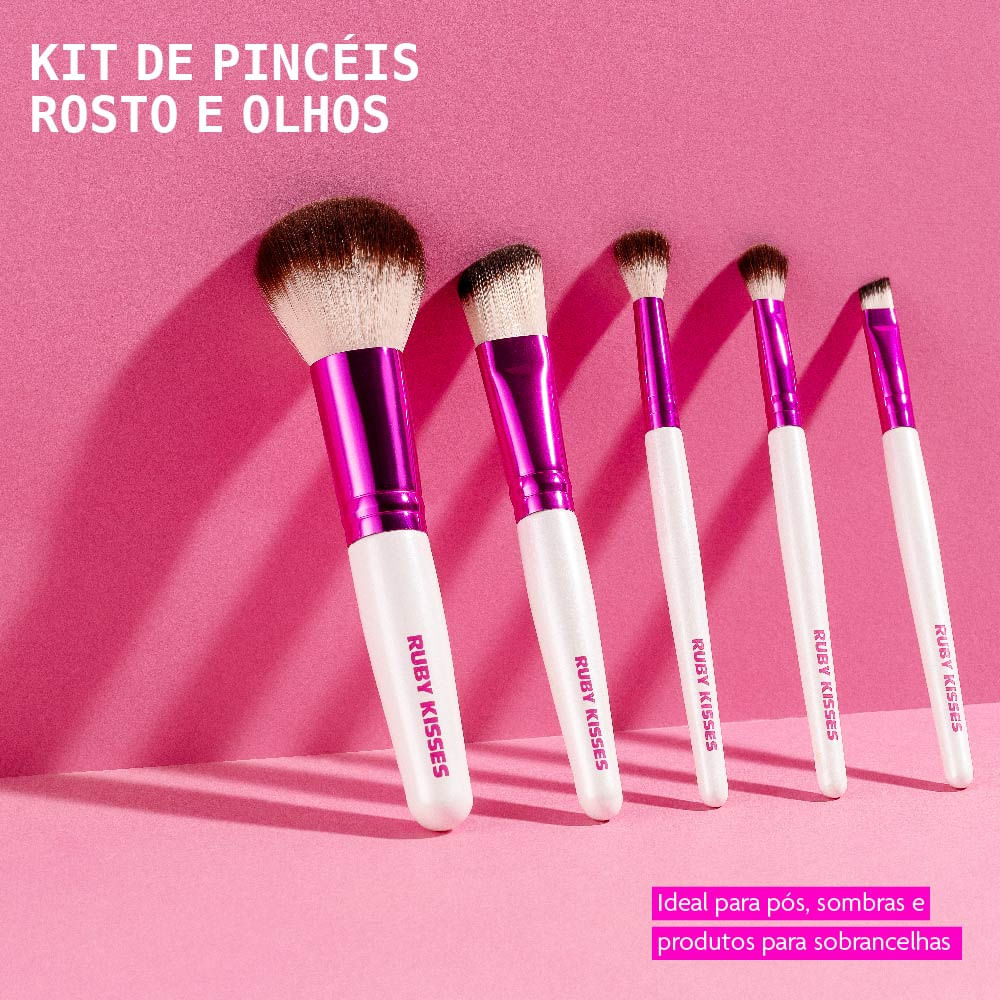 KIT PINCEIS ROSTO E OLHOS - RUBY KISSES