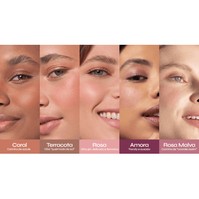 BASTÃO 3 EM 1 (BLUSH / SOMBRA / BATOM ) ROSA FPS 95 - OLLIE